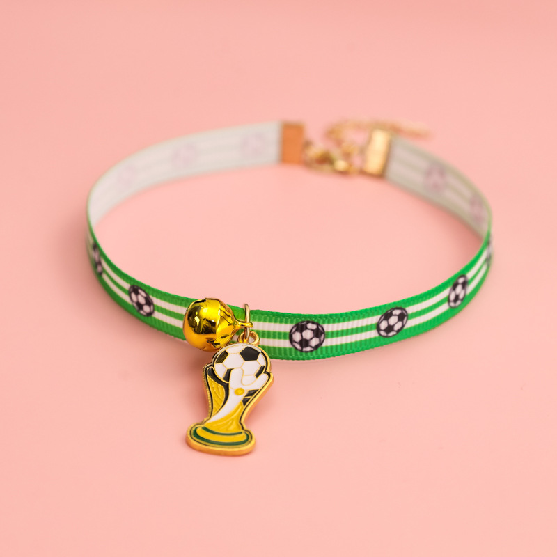 2026 World Cup Football Pet Collar for Kittens and Dogs with Bell Decoration for Champion Teams