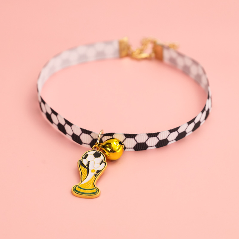 2026 World Cup Football Pet Collar for Kittens and Dogs with Bell Decoration for Champion Teams