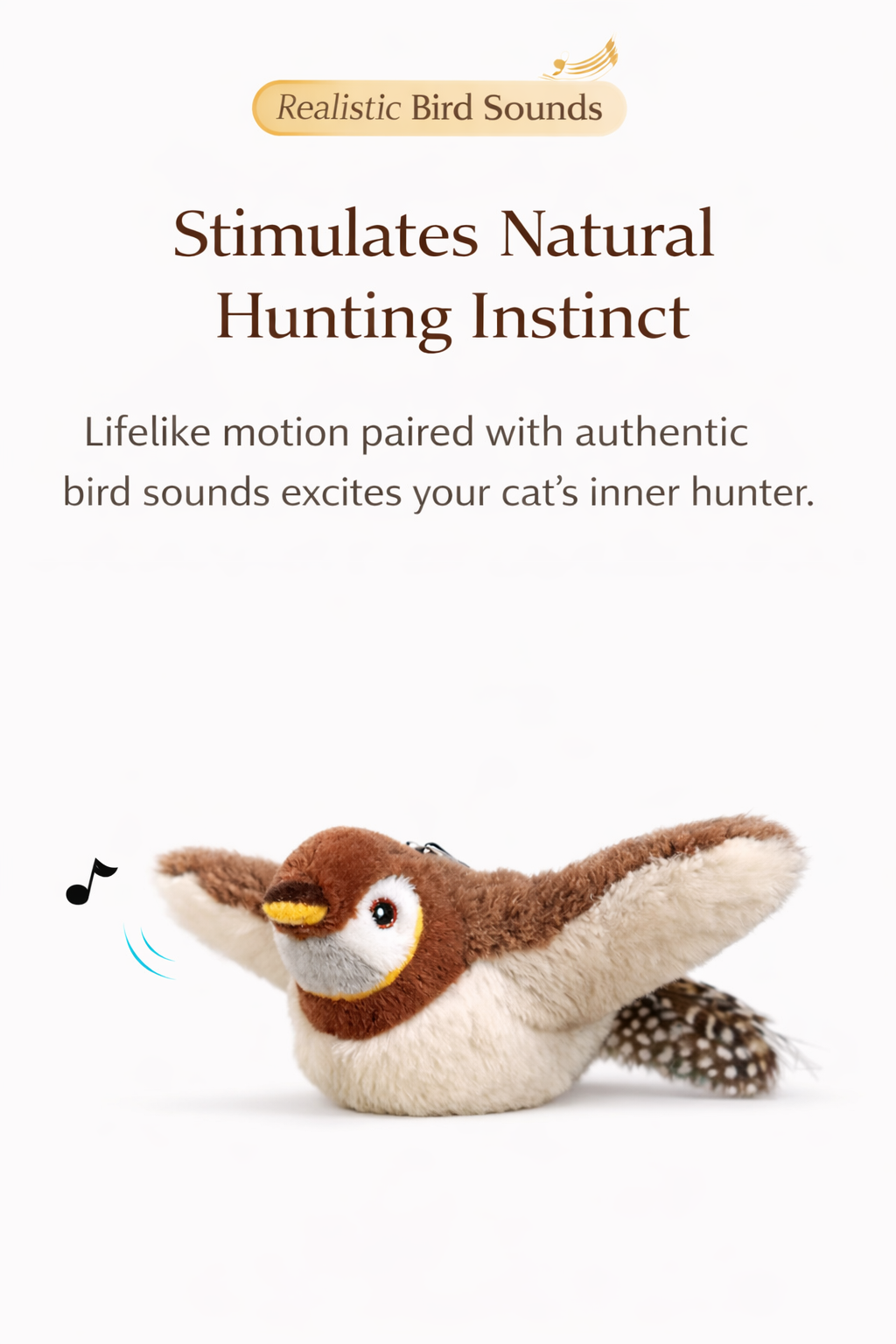 Flapping Bird Cat Toy with Realistic Chirping