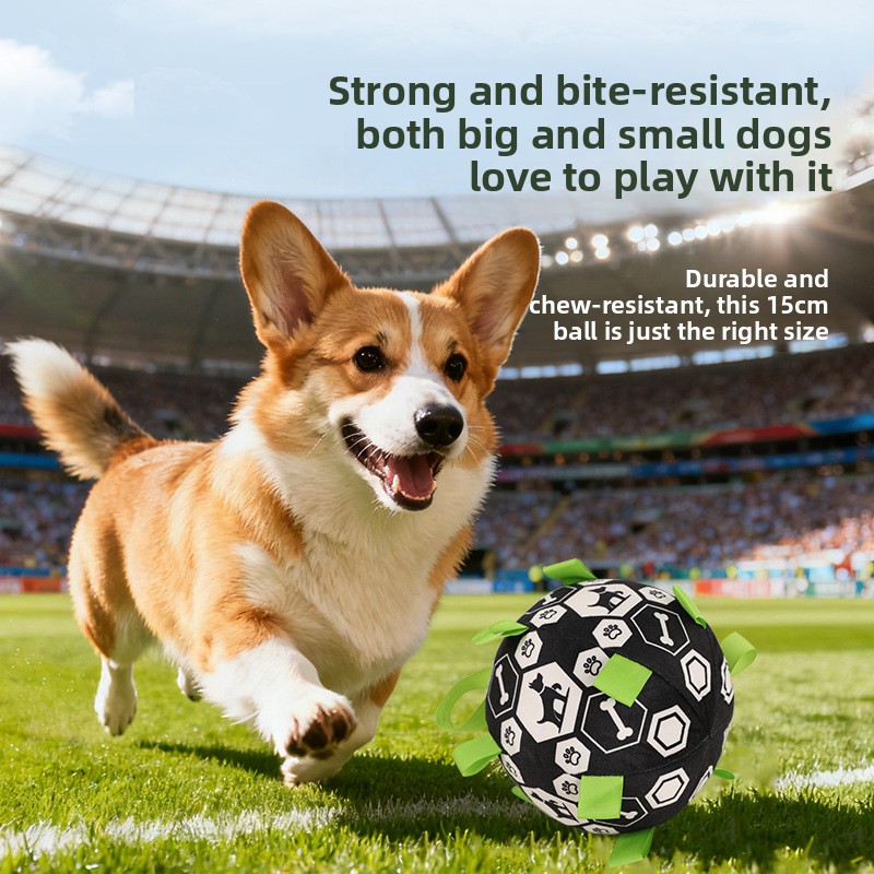 World Cup-themed outdoor football toy for dogs, durable and chew-resistant, boredom-relieving electric bell ball