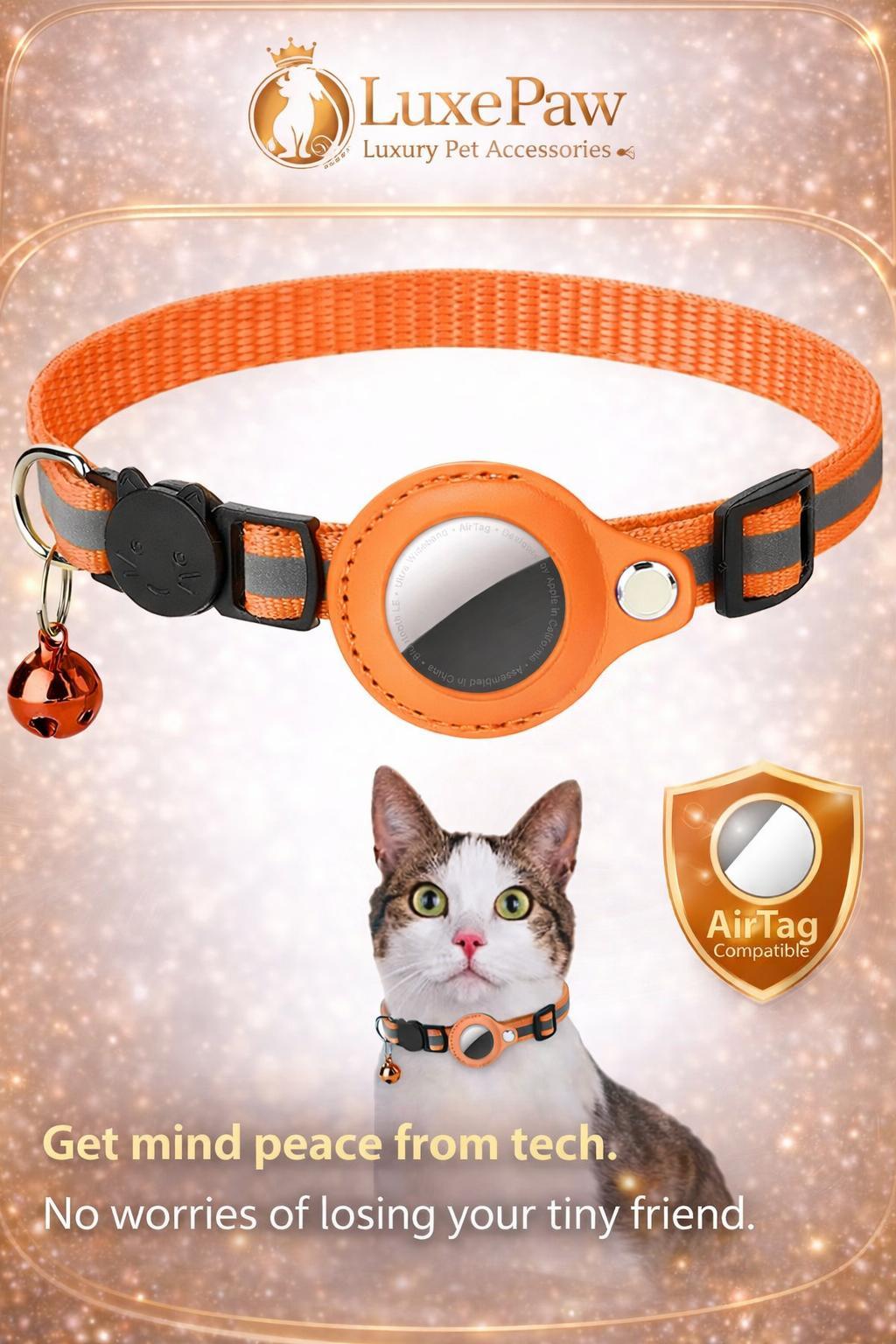 Reflective AirTag Cat Collar