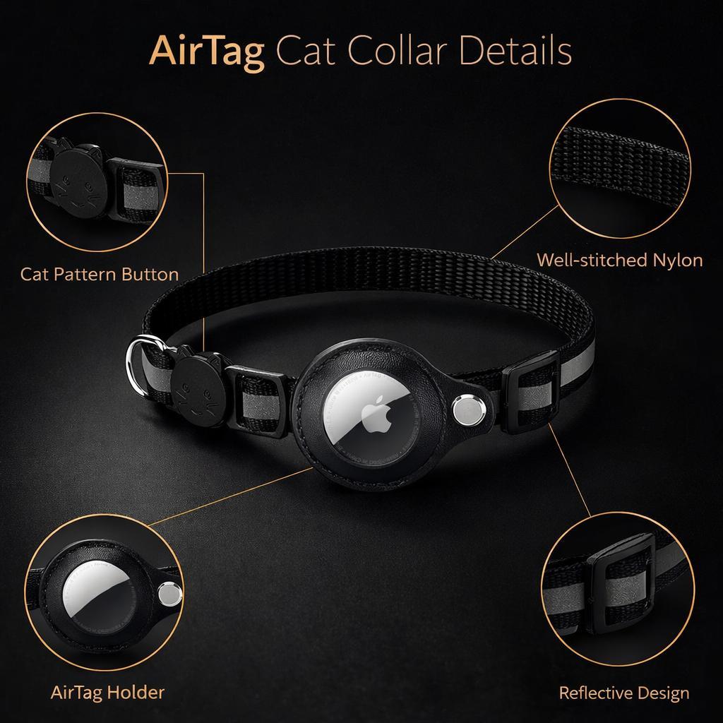 Reflective AirTag Cat Collar