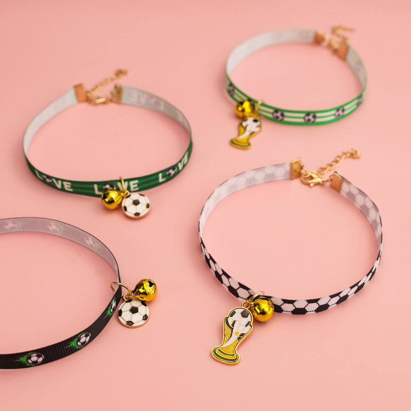 2026 World Cup Football Pet Collar for Kittens and Dogs with Bell Decoration for Champion Teams