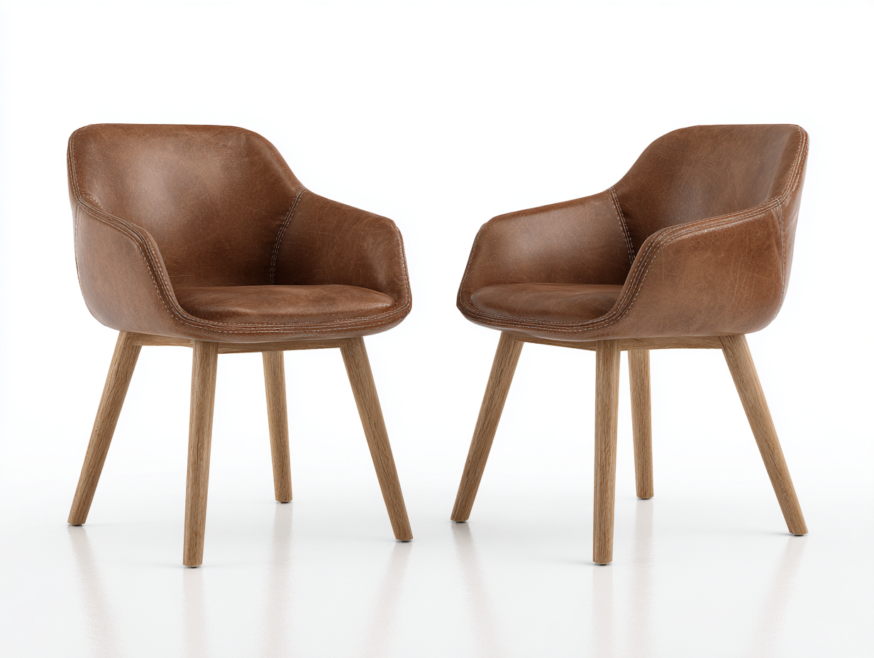 Chaise de salle à manger avec accoudoirs 55x58x78 cm - marron et bois naturel - design moderne-Bamboomyyard