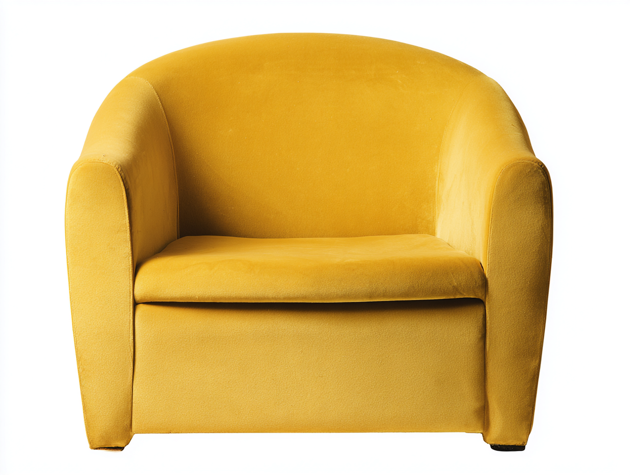 Fauteuil tissu velours 72x78x75 cm - Jaune - Assise confortable pour salon-Bamboomyyard