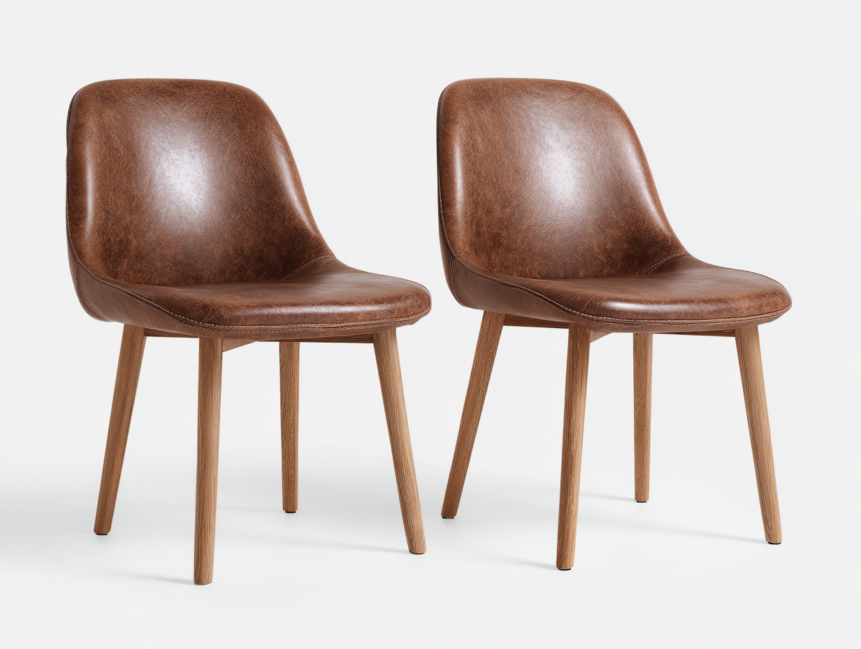 Lot de 2 chaises de salle à manger pour salle à manger 48x52x82 cm - marron - style contemporain-Bamboomyyard