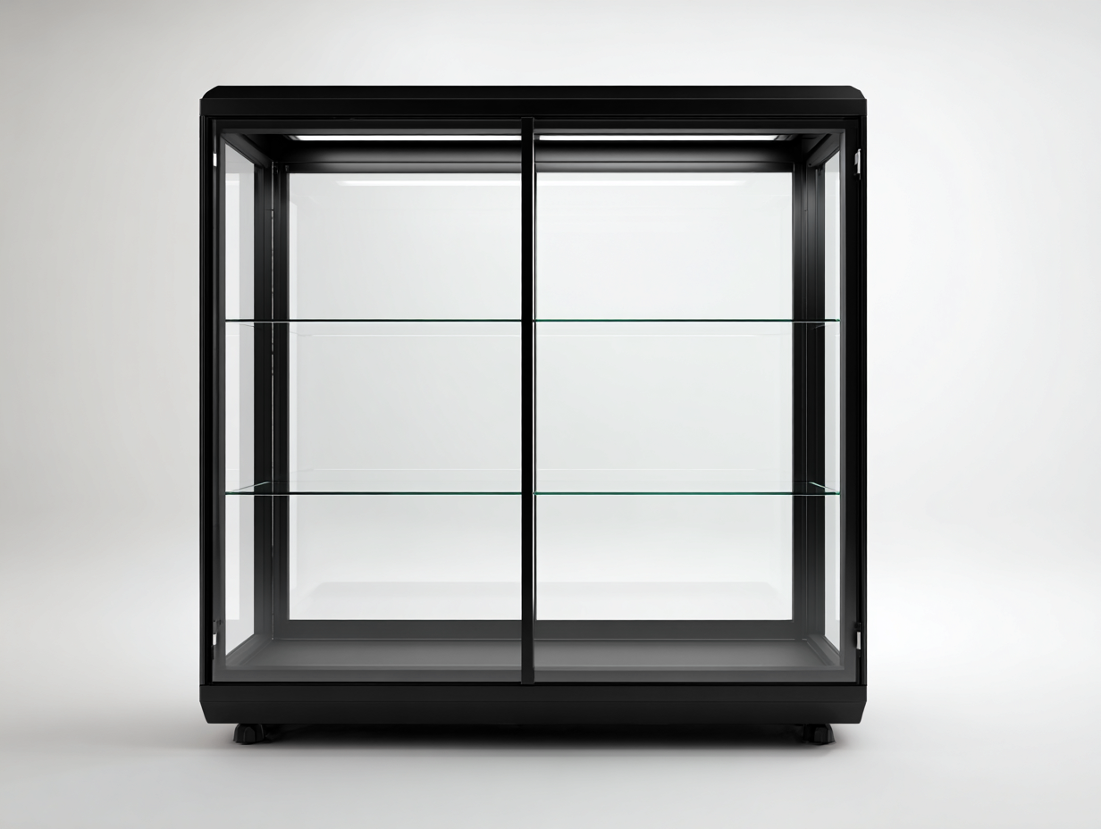 Vitrine en verre pour salon et entrée 120x45x110 cm - noir - design moderne-Bamboomyyard