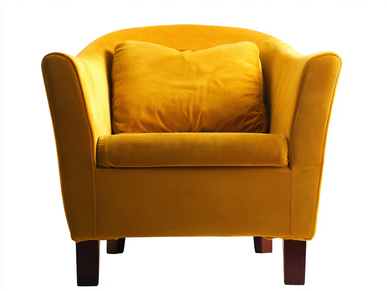 Fauteuil en tissu jaune moutarde 75x80x85 cm - usage intérieur - design contemporain-Bamboomyyard