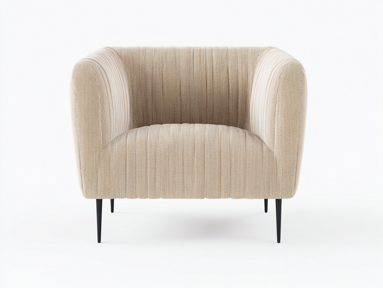 Fauteuil en tissu beige 80x75x80 cm - usage intérieur - design contemporain-Bamboomyyard