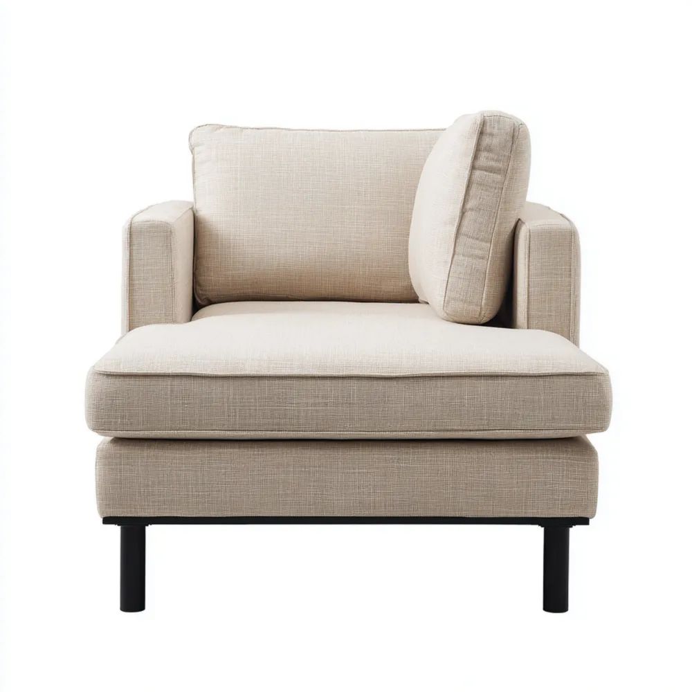 Relaxstuhl Leinen 90x85x75 cm – Beige – Minimalistisches Design