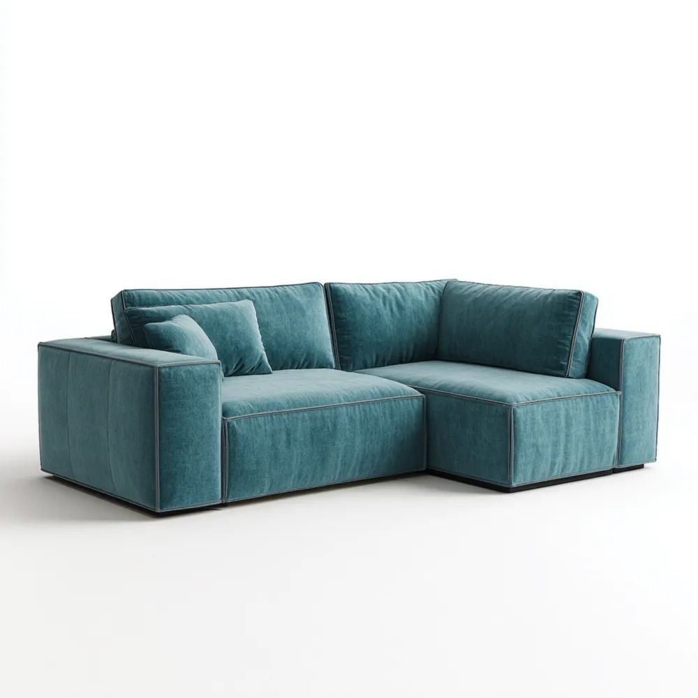 Ecksofa Stoff 250x150x80 cm – Türkis – Modernes Design