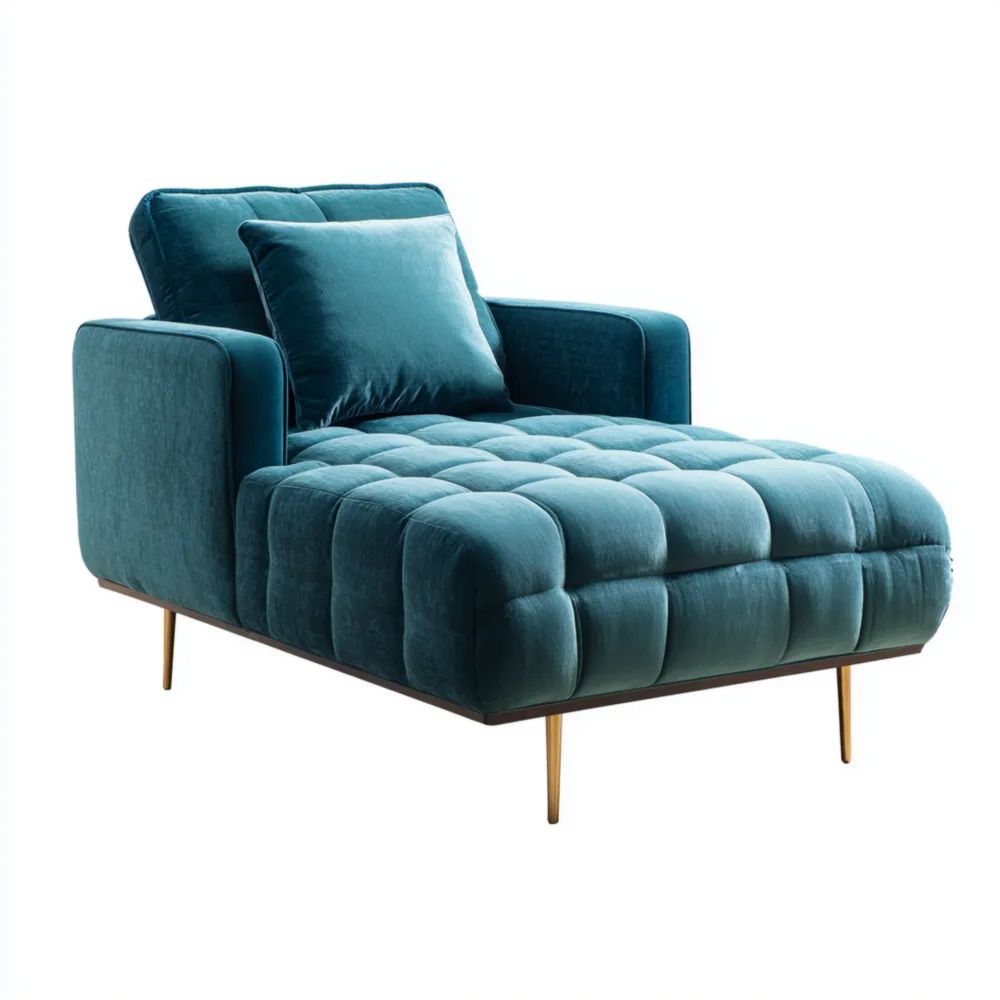 Relaxliege Samt 180x85x76 cm - Petrolblau - Modernes Design