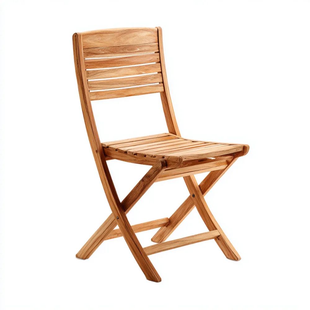 Faltbarer Gartenstuhl aus Teakholz 45x60x90 cm - Natürlicher Farbton