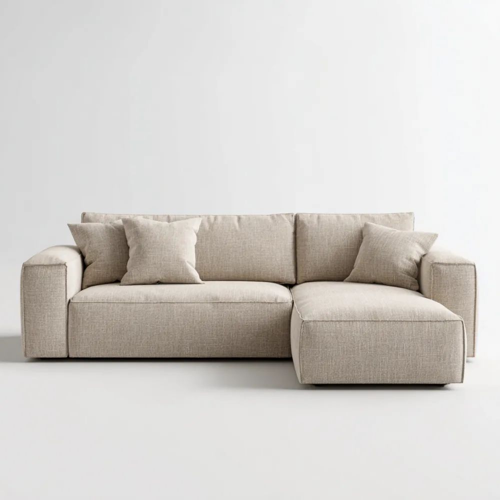 Ecksofa Stoff 280x160x85 cm – Beige – Modernes Design