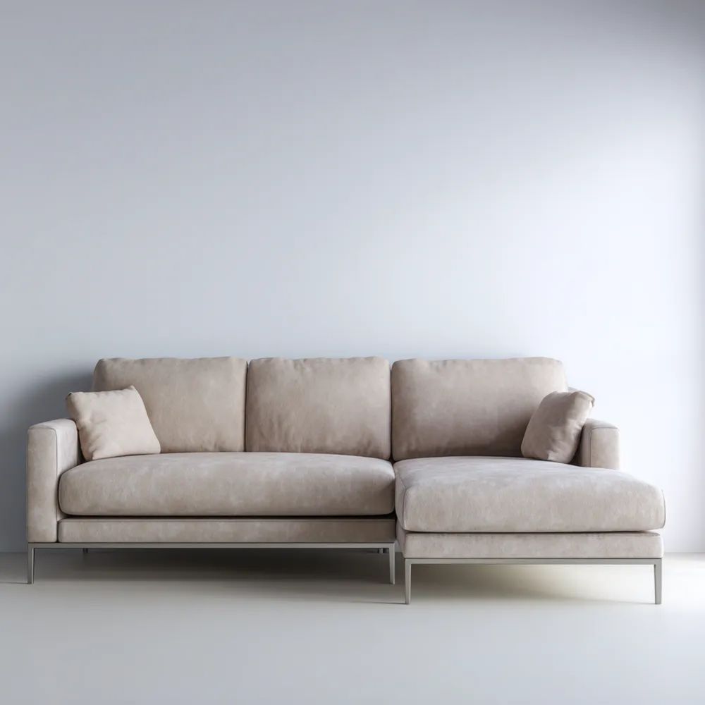 Ecksofa Stoff 250x150x85 cm - Beige - Modernes Design