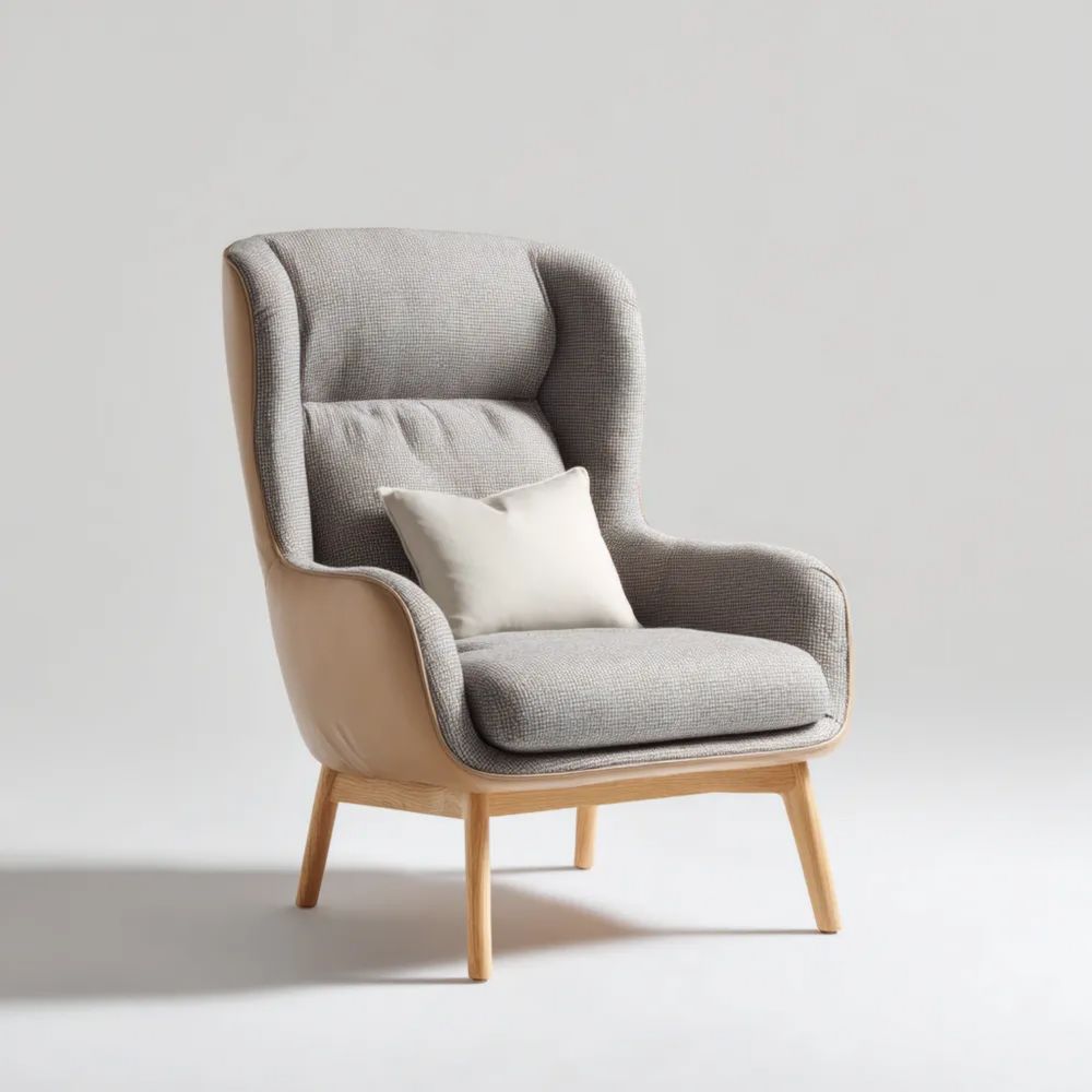 Moderner Sessel 80x85x100 cm mit Stoffpolsterung – Hellgrau