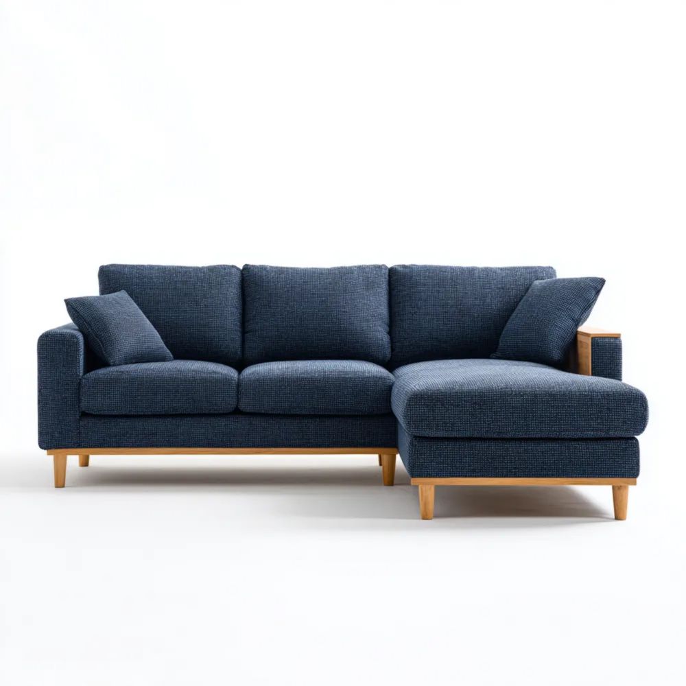 Ecksofa 250x150x85 cm – Dunkelblau – Skandinavisches Design