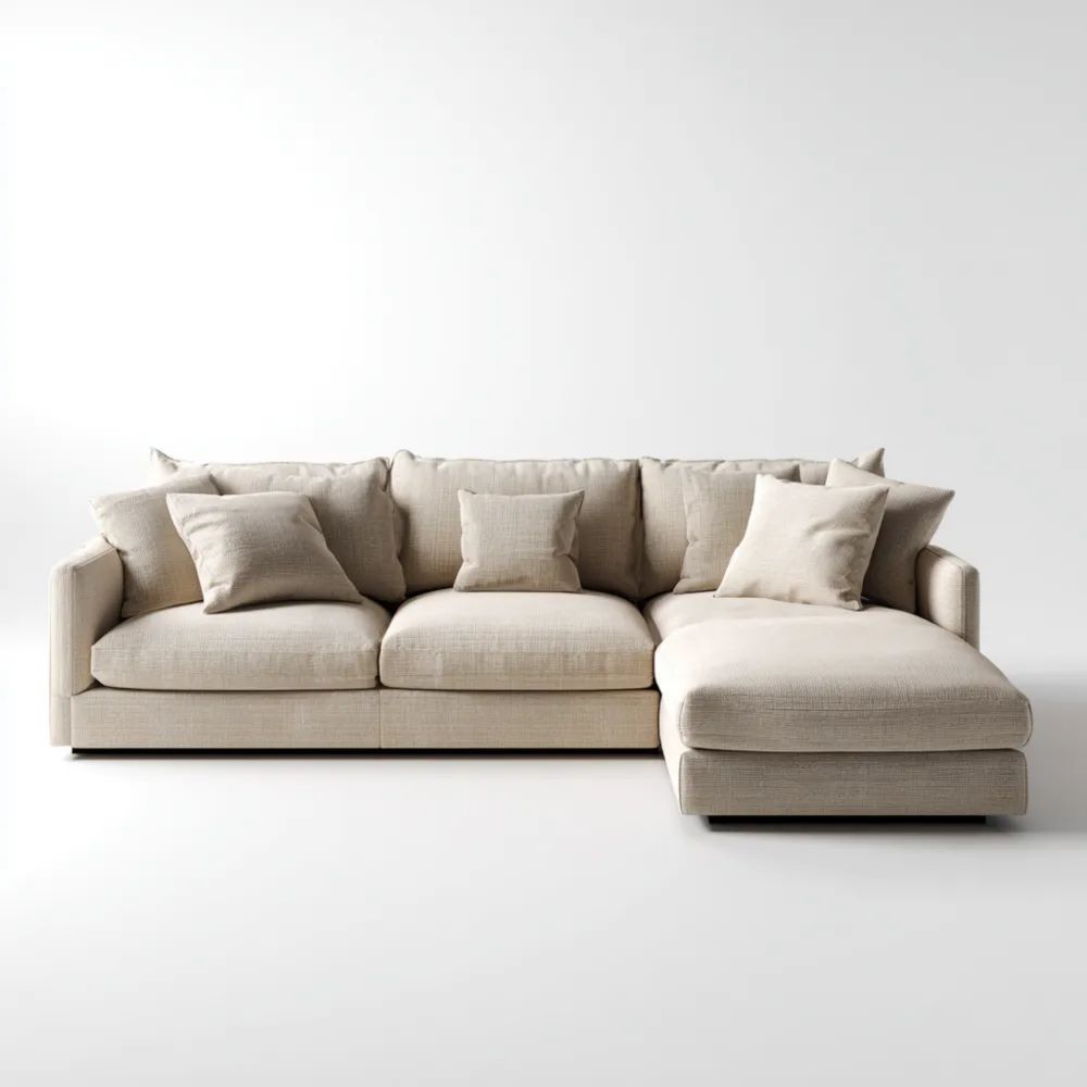 Ecksofa Stoff 250x180x85 cm - Beige - Moderne Gestaltung