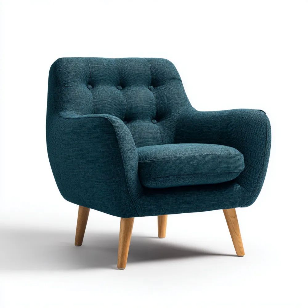 Sessel Stoffpolster 80x85x90 cm – Dunkelblau – Skandinavisches Design