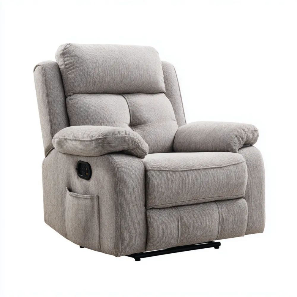 Ergonomischer Relaxsessel Stoff 84x92x104 cm - Hellgrau