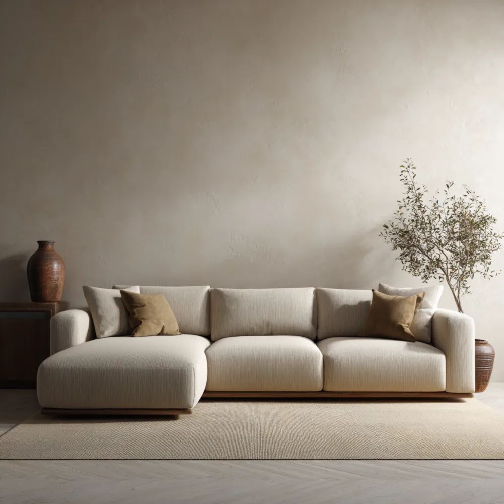 Ecksofa 280x160x85 cm – Beige – Modernes Design