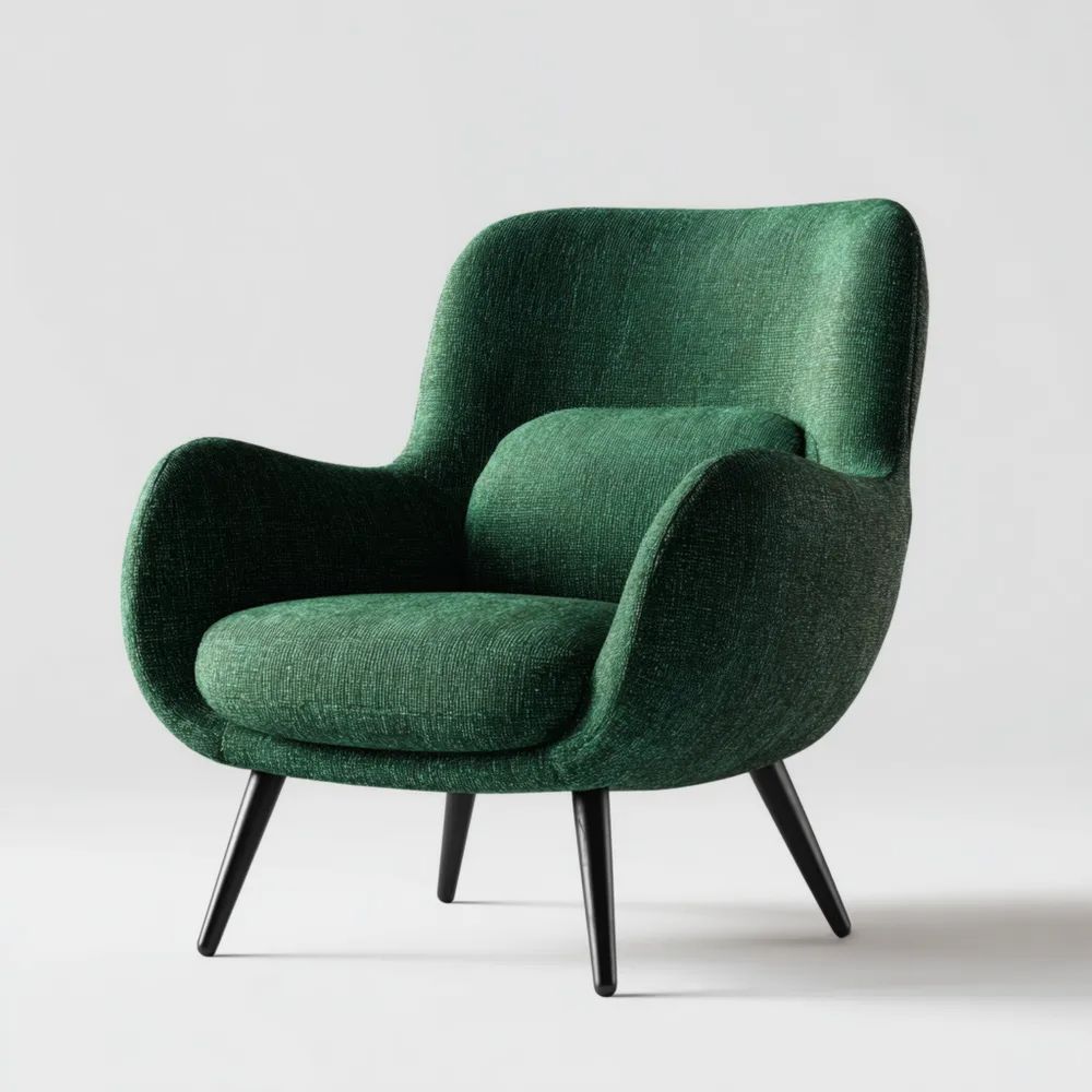 Polstersessel 80x90x85 cm Stoffbezug - Dunkelgrün - Modernes Design