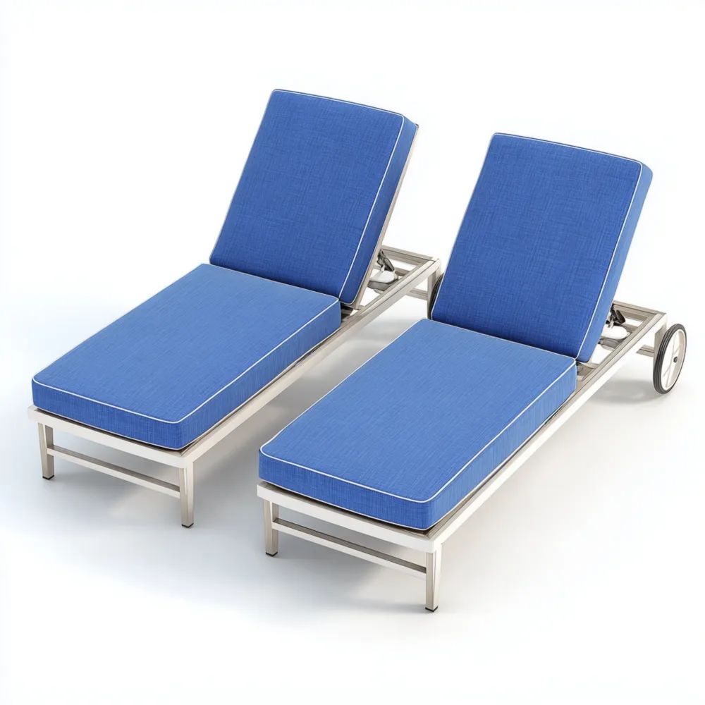 Chaises longues de jardin Aluminium 190x65x30 cm - Bleu - Design moderne