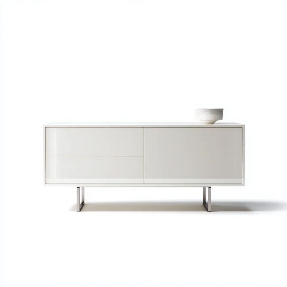 Buffet contemporain Blanc - 150x45x70 cm
