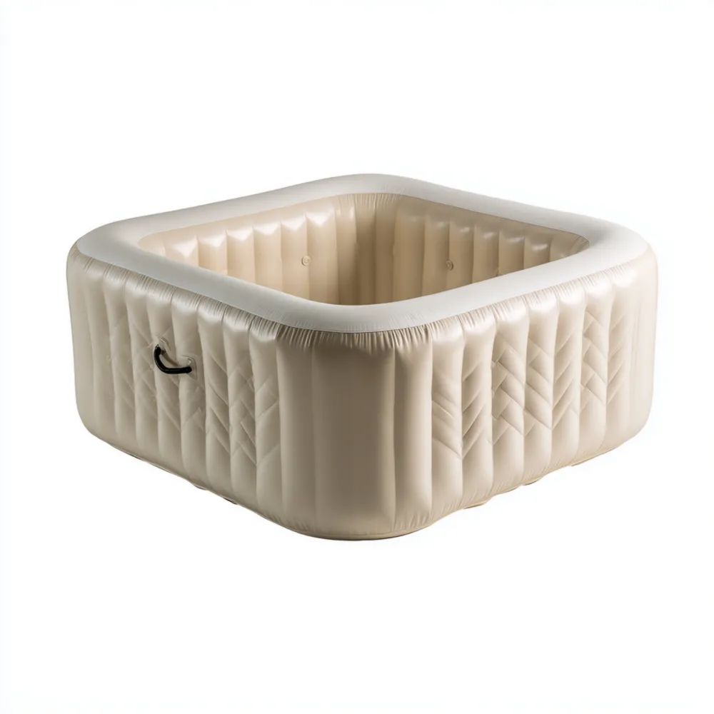 Piscine Gonflable en PVC 185x185x65 cm – Beige – Design Moderne