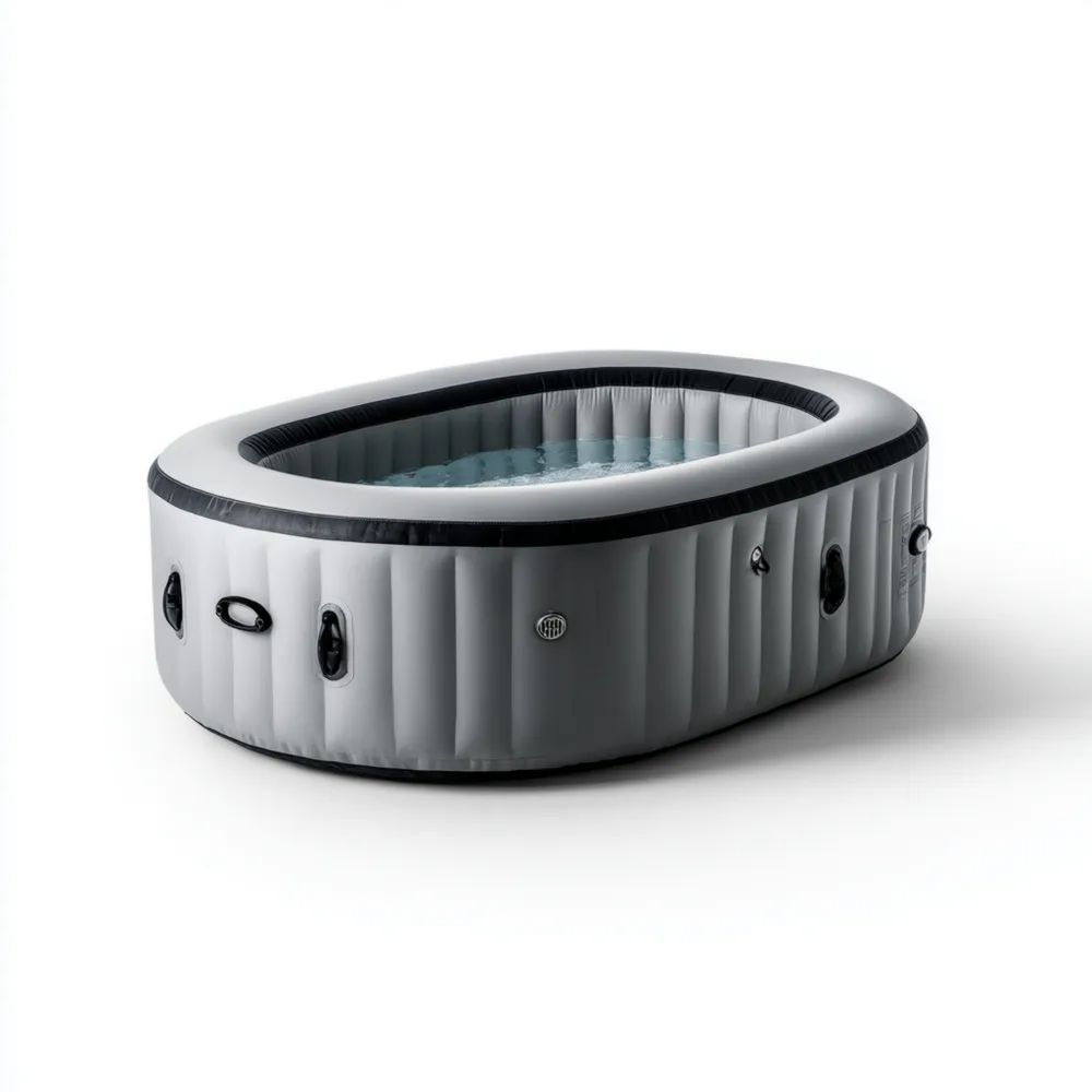 Spa Portable Gonflable en PVC Gris 180x150x65 cm