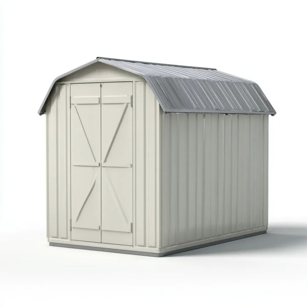 Metall Geräteschuppen - Stahl 250x150x210 cm – Grau/Weiß – Wasserdicht