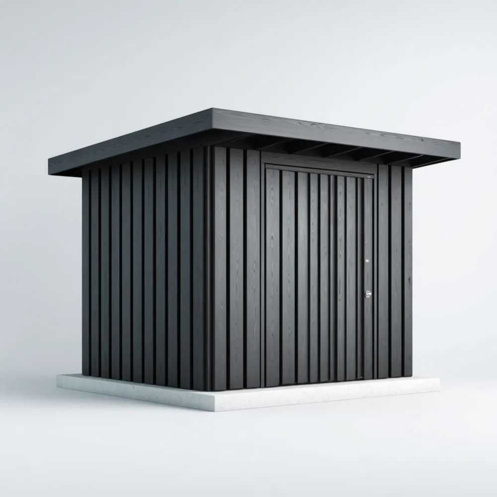 Gartengeräteschuppen Holz 200x200x220 cm – Schwarz – Modernes Design