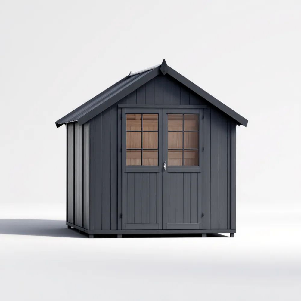 Metall-Geräteschuppen 250x200x210 cm - Dunkelgrau - Wasserdicht