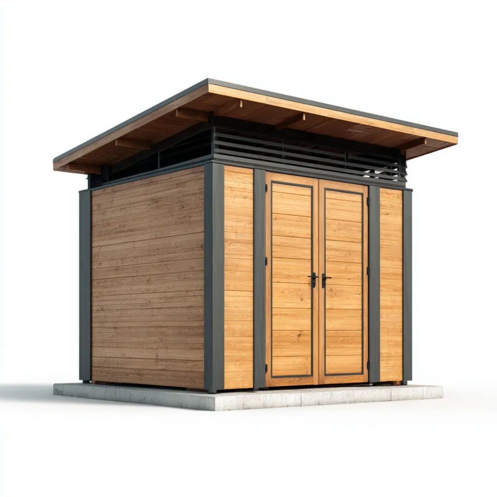 Geräteschuppen Holz Metall 250x200x210 cm - Modernes Design