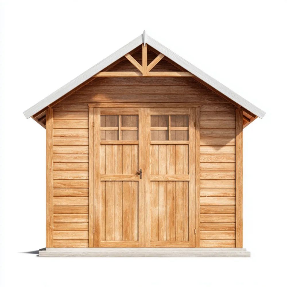 Holz Geräteschuppen 270x210x220 cm - Hellbraun - Klassisches Design