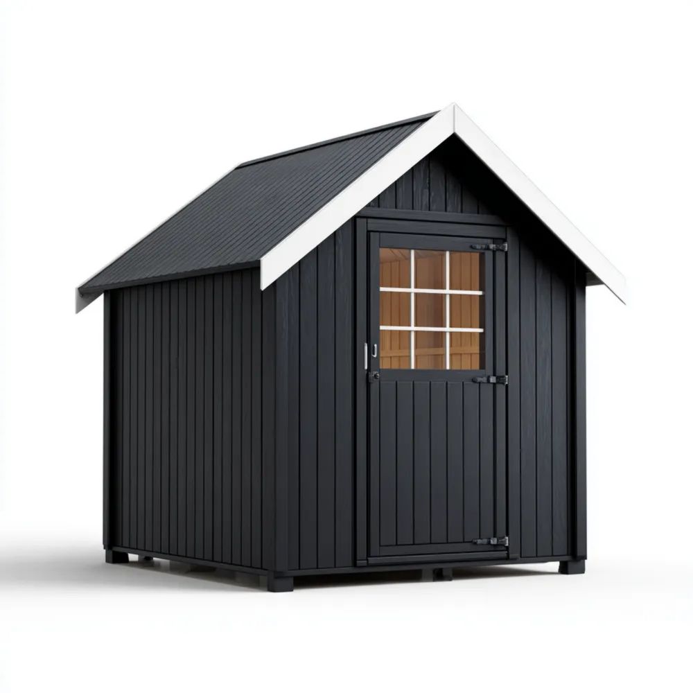 Gartenschuppen aus Holz 200x150x210 cm - Schwarz - Klassisches Design