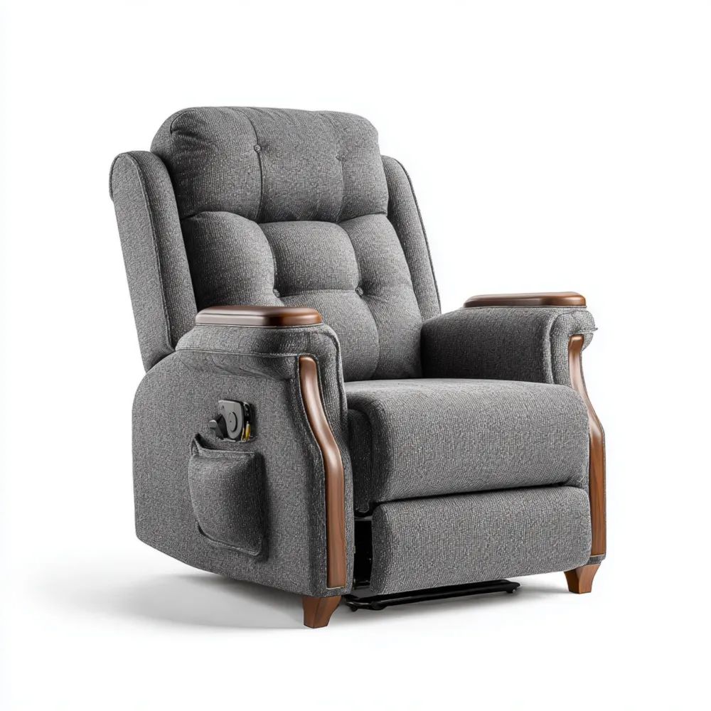 Liegestuhl Stoff 90x100x105 cm - Dunkelgrau - Klassisches Design