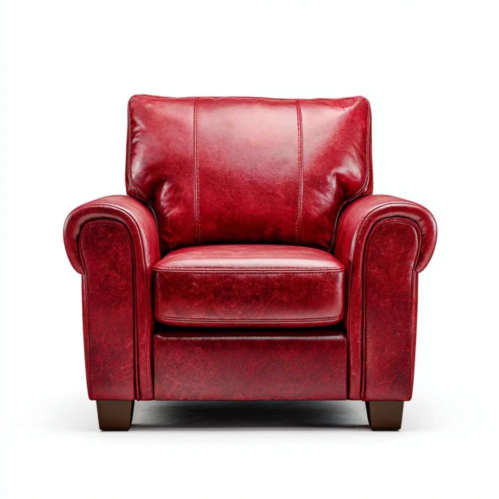 Ledersessel Rot 85x90x90 cm - Klassisches Design