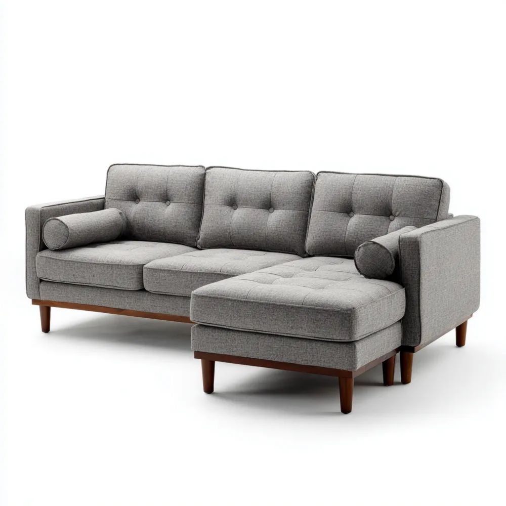 Ecksofa 200x150x85 cm - Grau - Modernes Design