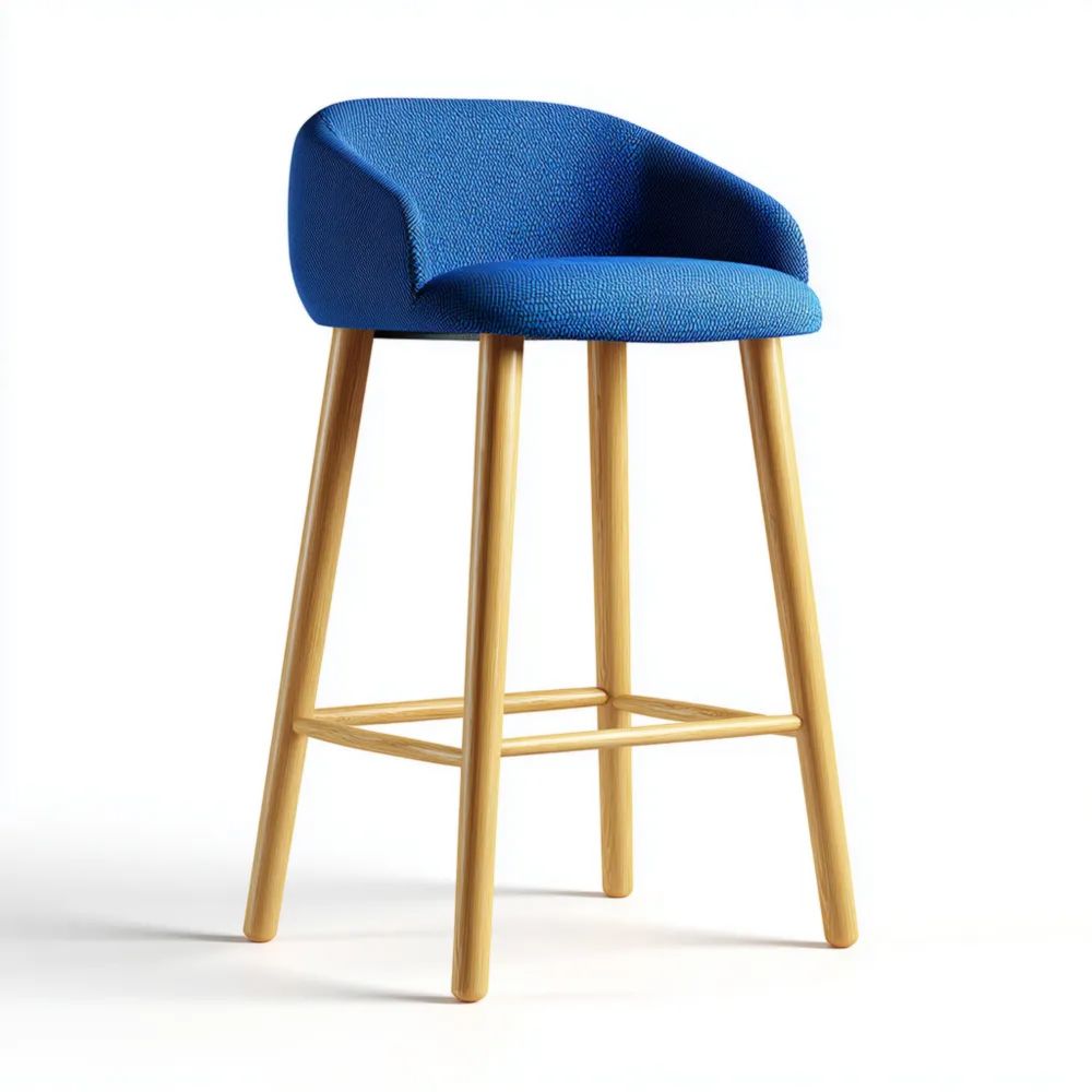 Barhocker Stoffbezug Blau 45x40x95 cm – Skandinavisches Design