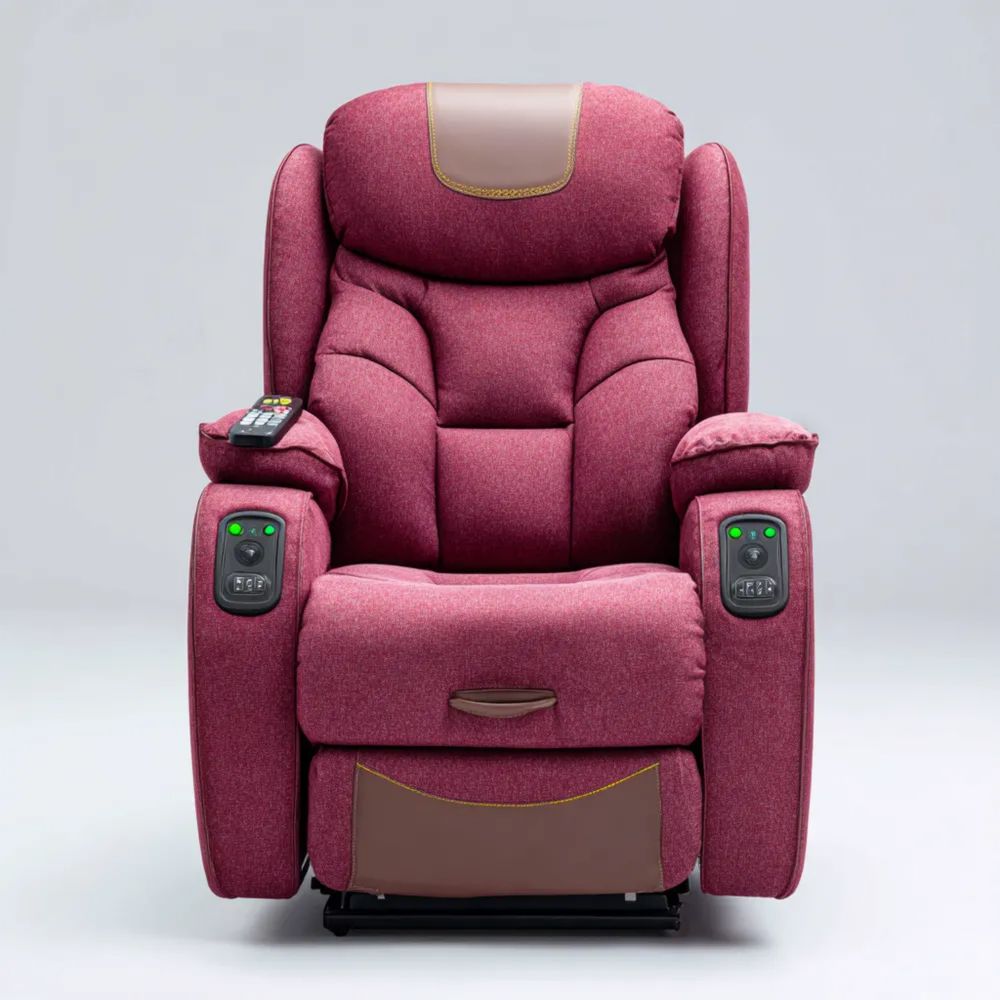 Entspannungsstuhl Stoff 104x94x110 cm - Rot - Mit Massagefunktion