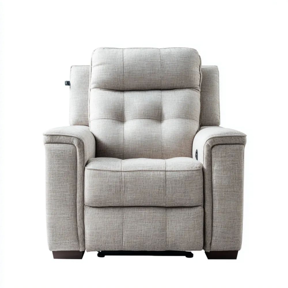 Relaxsessel Stoffpolsterung 85x95x100 cm – Hellgrau – Verstellbare Rückenlehne