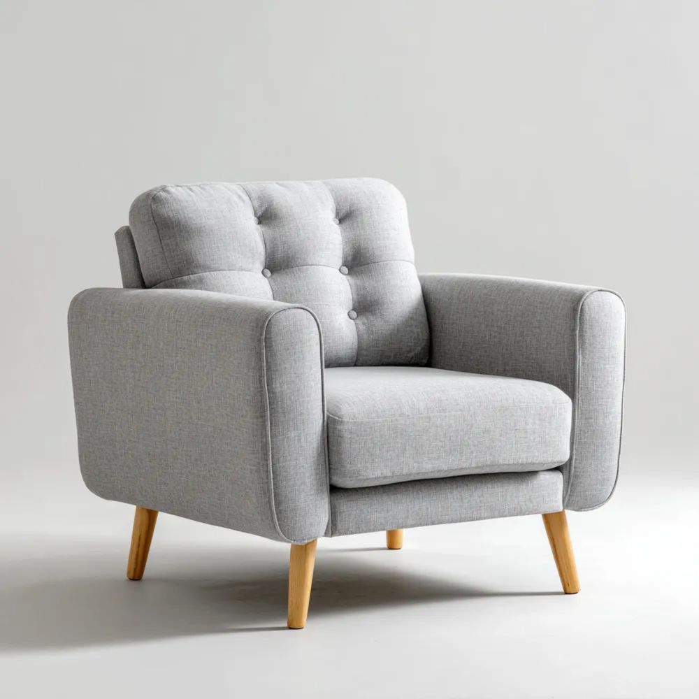 Sessel Stoff 75x85x75 cm – Hellgrau – Skandinavisches Design