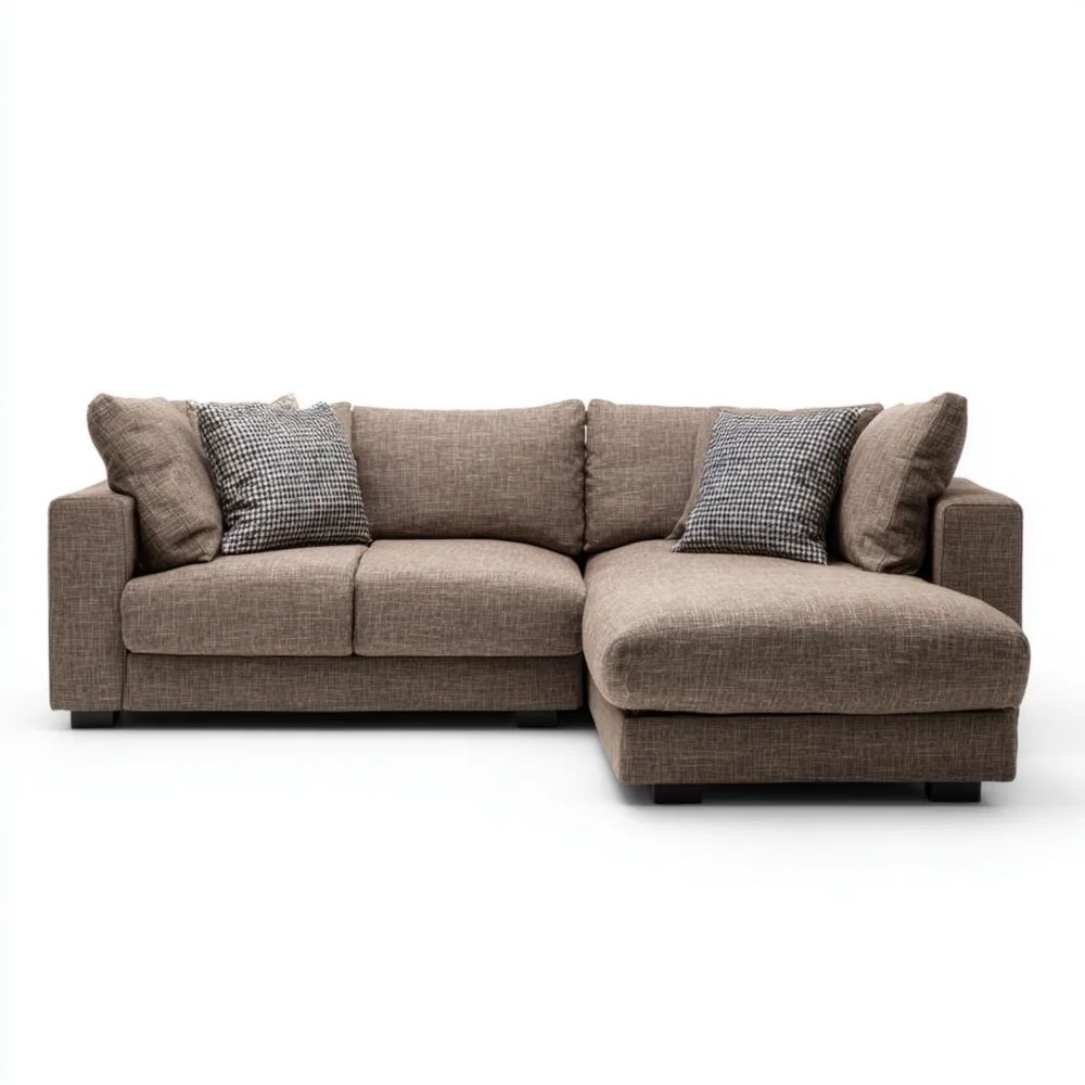 Ecksofa Stoffpolsterung 250x160x85 cm – Braun – Moderner Stil
