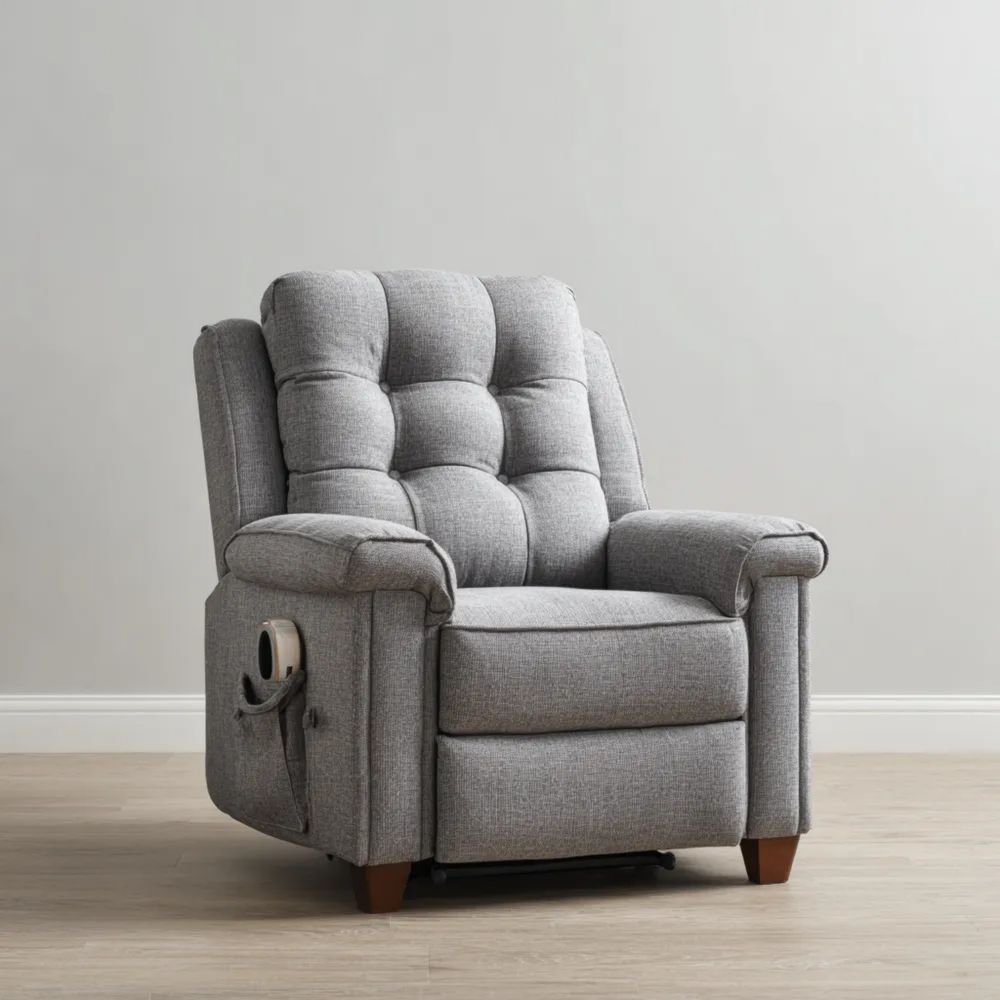 Relaxsessel Stoffpolsterung 90x95x101 cm – Hellgrau – Modernes Design