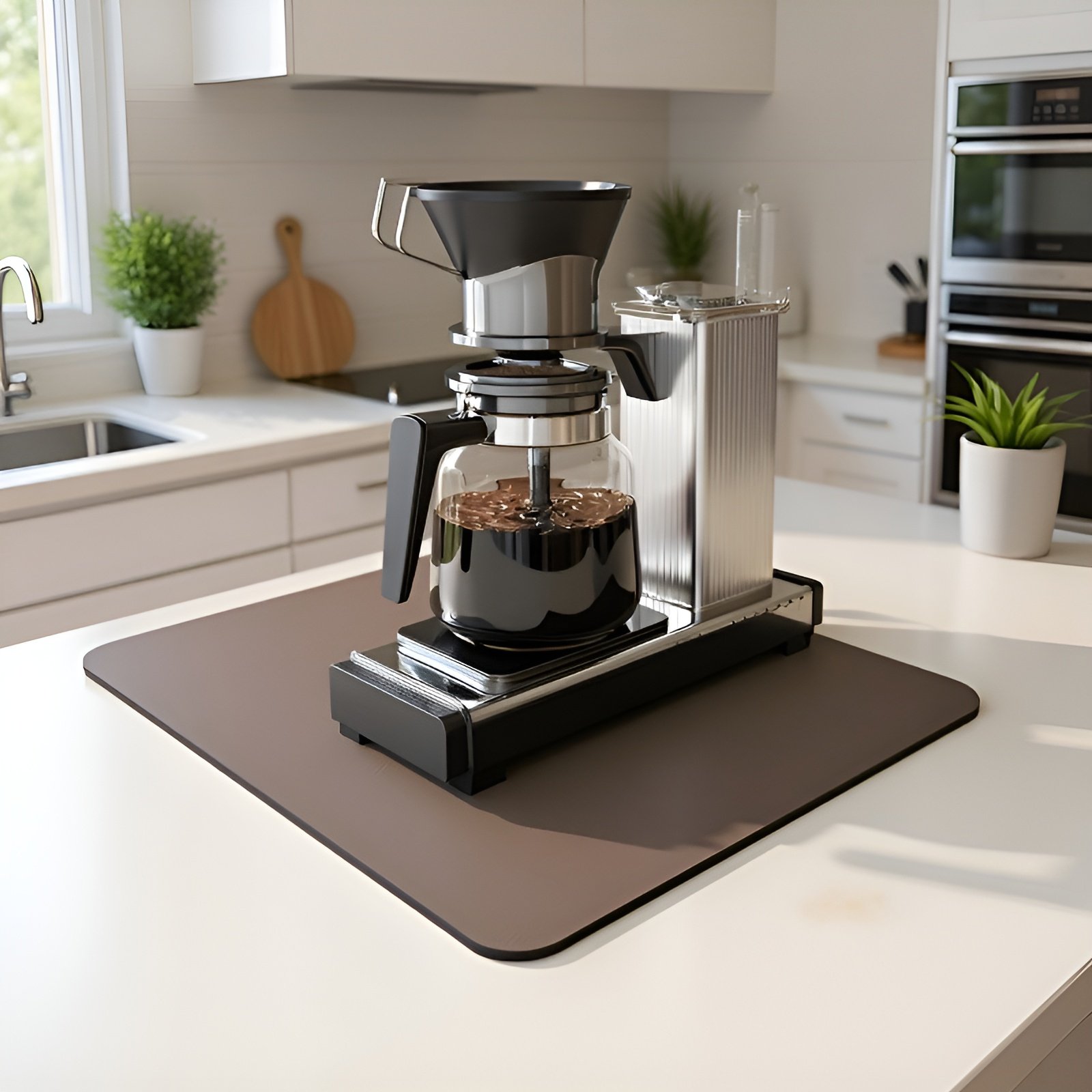 Minimalista konyhai szőnyeg a mosogató előtt