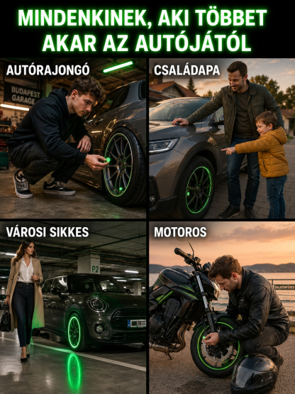 🚗epülőgép-minőségű, látványos világító szelepsapka. Bármilyen járműre felszerelhető – 💡 3 másodperc alatt sportos, fényes megjelenést kölcsönöz. Hatékonyan megelőzi az éjszakai baleseteket. 