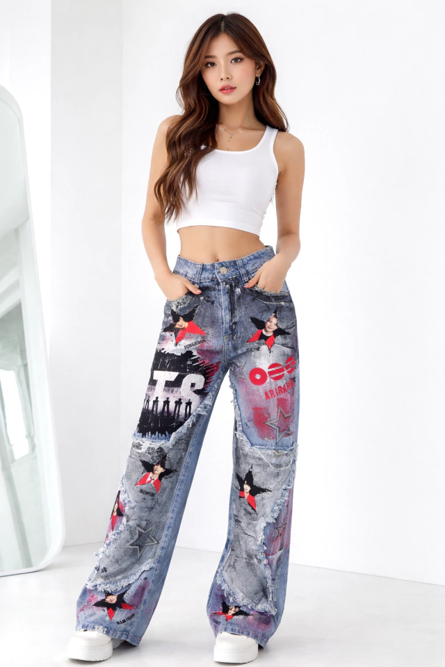 JEAN WIDE LEG BTS