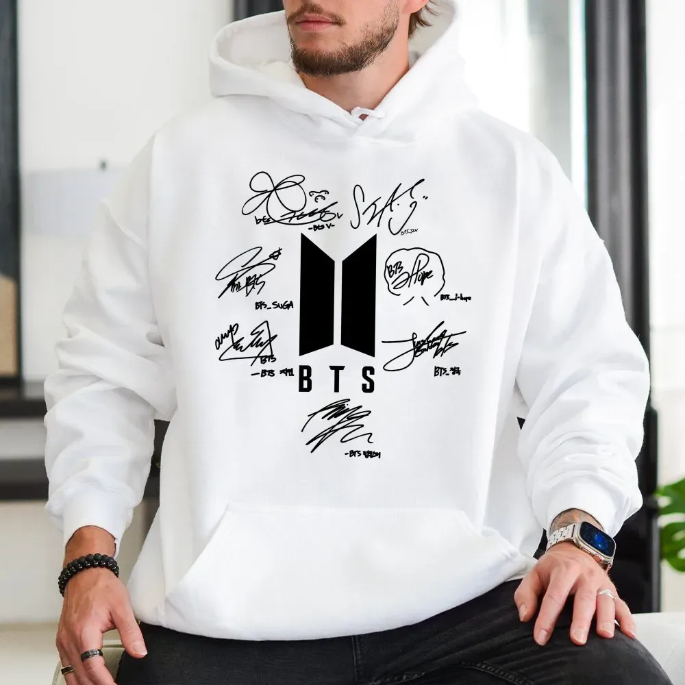 Kpop Fan Hoodie | BTS Member Autograph Design I Premium CottonBlend I Ultimate Gift For ARMY Music Lovers