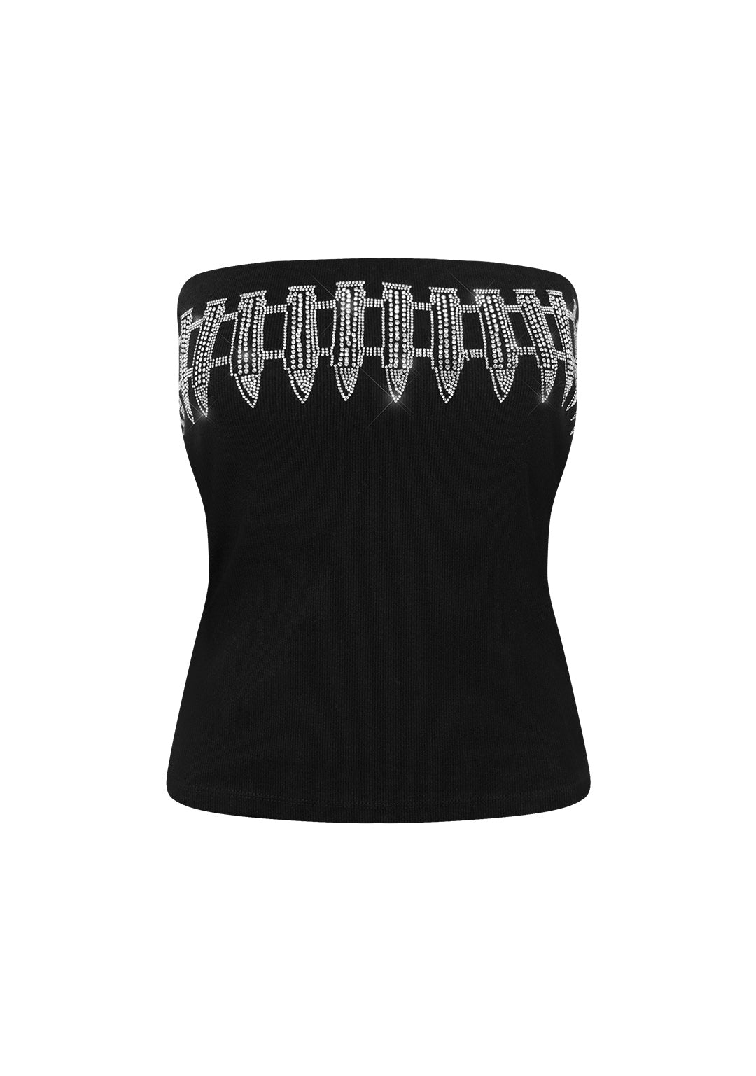 Luxeapperal™ RHINESTONE TUBE TOP BLACK